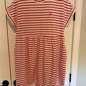 Vineyard Vines Pink and White Striped Casual Dress